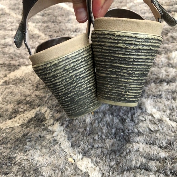 Umberto Raffini oceanic Wedge sandals size 41 Metallic Silver Open Toe Leather - Picture 7 of 8